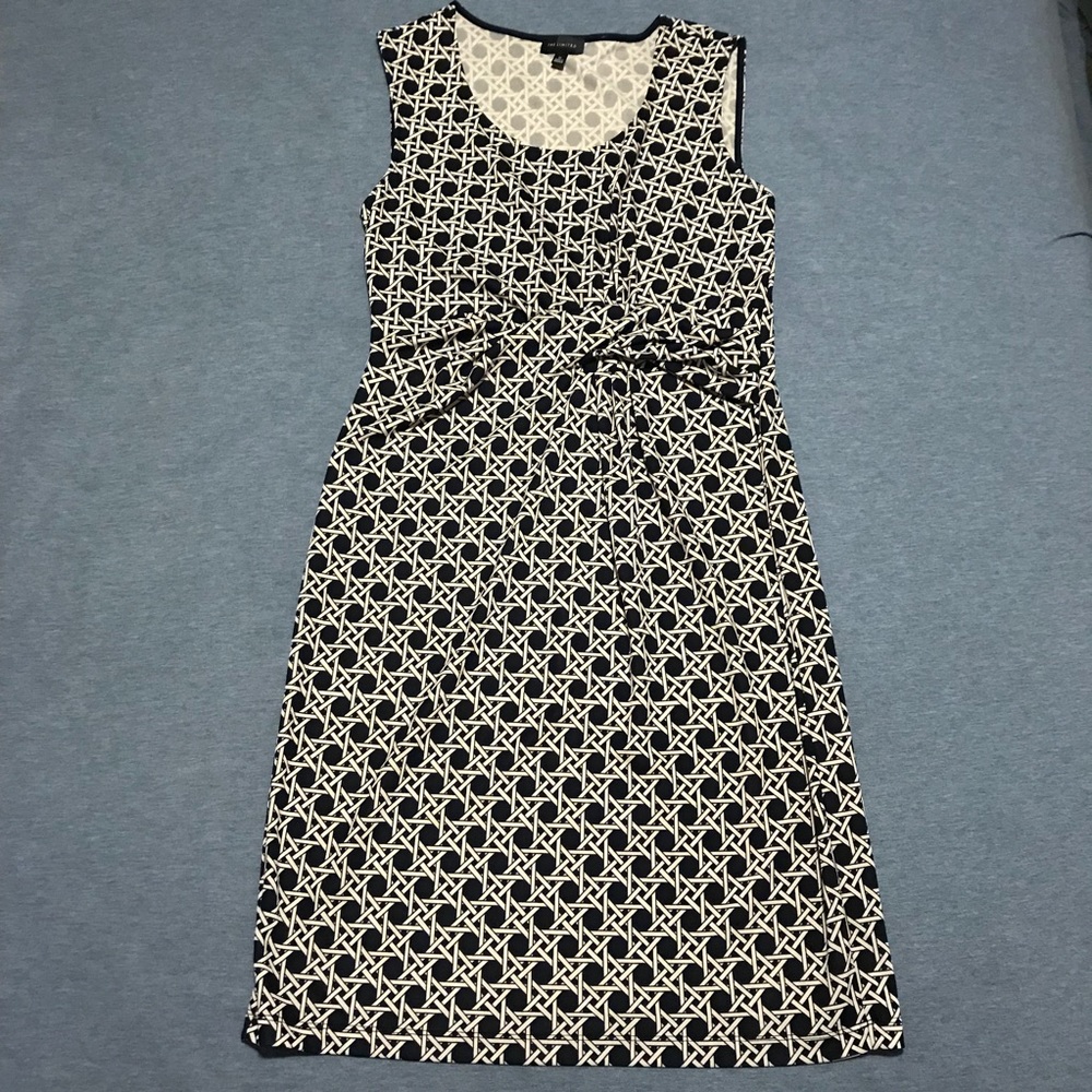 The Limited navy and white patterned dress